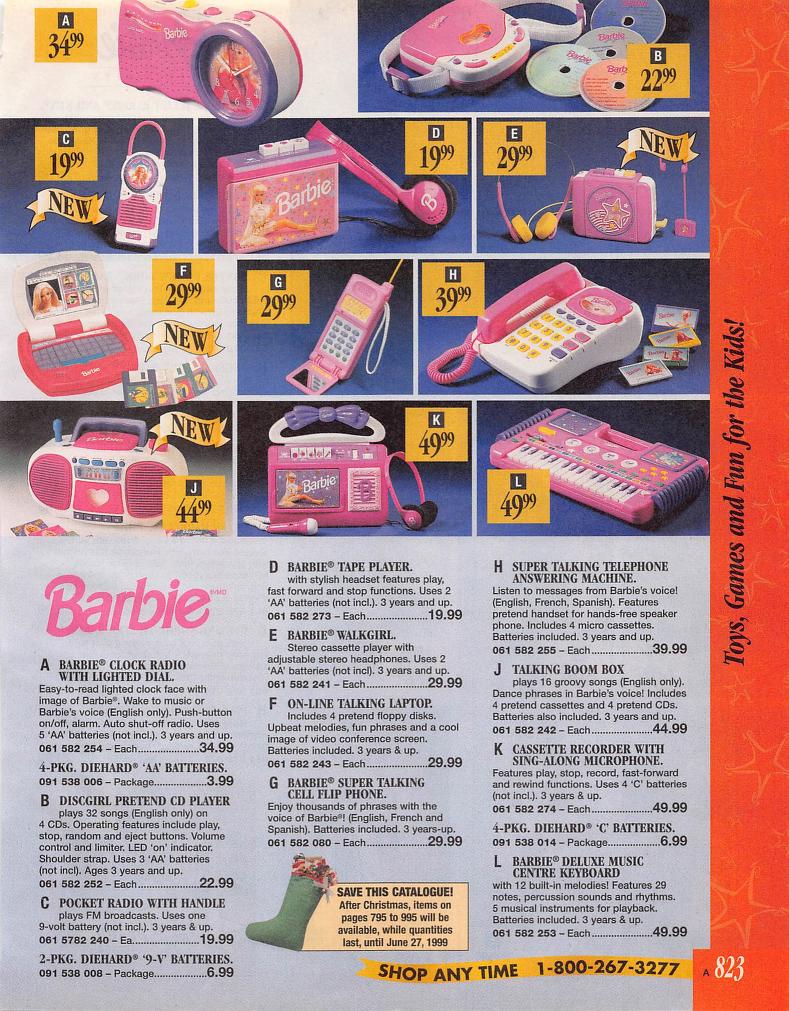 Girls' Toys '98 (Sears)